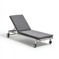 Bain de soleil à roulettes gris 200 x 65 x 35 cm en acier inoxydable et polyester