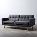 Canapé 2 places gris anthracite 160 x 82 x 84 cm en polyester avec pieds en bois massif