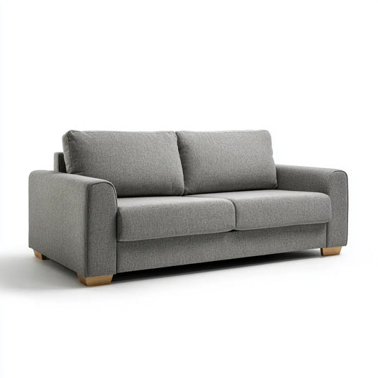 Canapé 2 places gris 160 x 85 x 85 cm en polyester forme rectangulaire